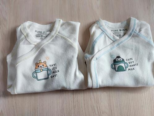 2x overslag romper / body maat newborn/0 maanden, Kinderen en Baby's, Babykleding | Maat 50, Nieuw, Jongetje, Nacht- of Onderkleding