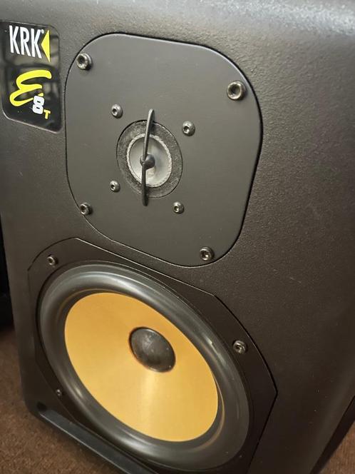 Professionele KRK E8t studio monitors + V12S Subwoofer, Audio, Tv en Foto, Luidsprekerboxen, Gebruikt, Front, Rear of Stereo speakers