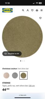 Tapis rond kaki stoense ikea, Maison & Meubles, Ameublement | Tapis & Moquettes, Enlèvement ou Envoi, Comme neuf, Vert, Rond