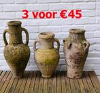 Amphora's. 3 stuks. Samen te koop. Hoogte 45cm, 37cm & 40cm, Tuin en Terras, Ophalen, Gebruikt