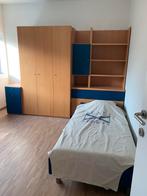 Slaapkamer hout met blauw, Huis en Inrichting, Slaapkamer | Complete slaapkamers, Ophalen, Zo goed als nieuw, Eenpersoons, Modern