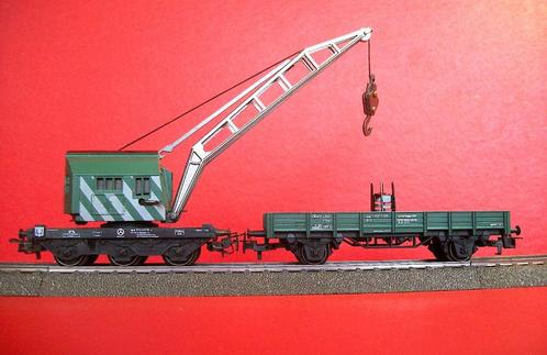 Grue MÄRKLIN avec Wagon plate-forme - H0 - 1:87, Hobby & Loisirs créatifs, Trains miniatures | HO, Comme neuf, Wagon, Märklin