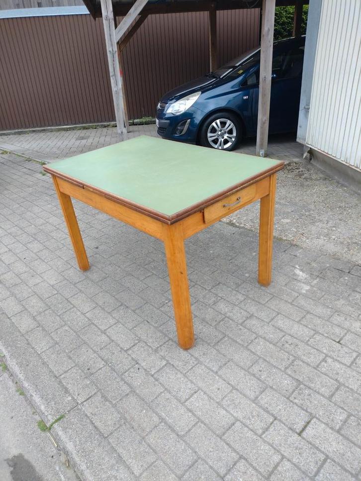 Vintage tafel, Huis en Inrichting, Tafels | Eettafels, Gebruikt, 50 tot 100 cm, 100 tot 150 cm, Vier personen, Rechthoekig, Overige materialen