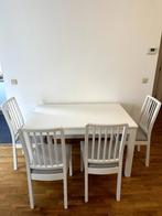 Eettafel en stoelen, 50 tot 100 cm, Nieuw, Grenenhout, 150 tot 200 cm