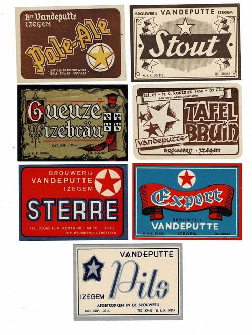 Oude bieretiketten van "VANDE PUTTE", Verzamelen, Biermerken, Nieuw, Overige typen, Overige merken, Verzenden