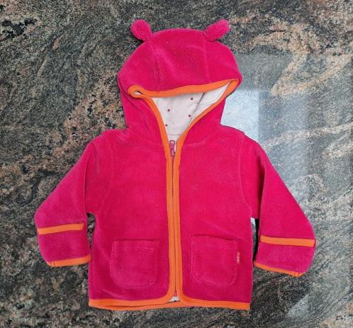 Mt 68 Roze gevoerde fleece vest met kap, Kinderen en Baby's, Babykleding | Maat 68, Zo goed als nieuw, Meisje, Jasje, Ophalen of Verzenden