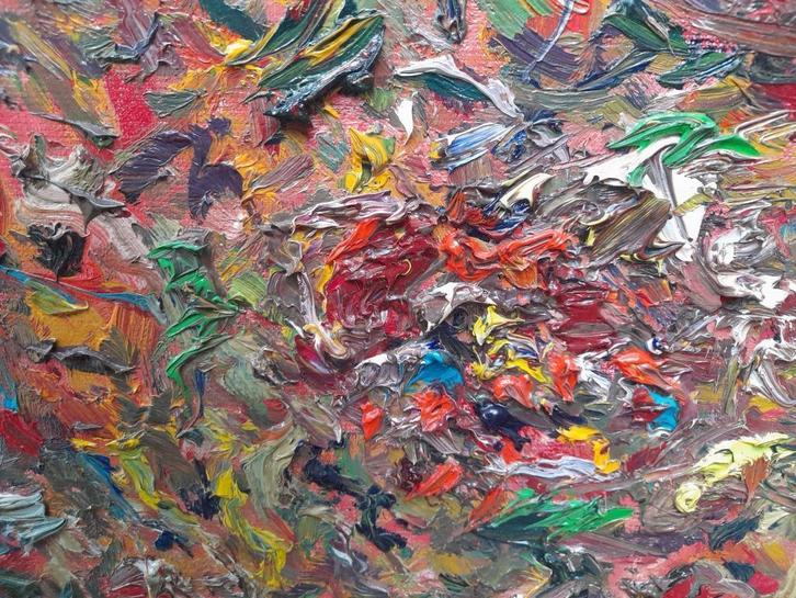 Abstract schilderij, zonder titel, Rony Van Goethem, Antiek en Kunst, Kunst | Schilderijen | Abstract, Ophalen