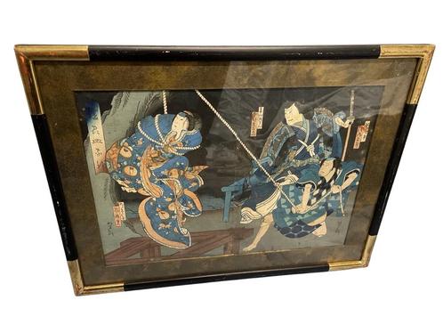Kunisada Estampe Couleur - 19ème Japon, Antiquités & Art, Art | Art non-occidental, Enlèvement ou Envoi
