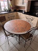 Table avec 4 chaises en fer forgé int/ext, Maison & Meubles, Tables | Tables à manger, 100 à 150 cm, Quatre personnes, Rond, Comme neuf