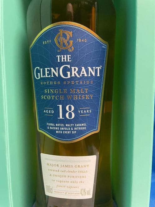 Whisky - Glen Grant 18 jaar, Verzamelen, Wijnen, Nieuw, Vol, Ophalen of Verzenden