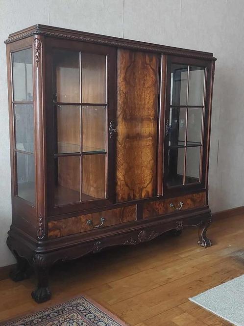 Vintage vitrinekast, Huis en Inrichting, Kasten | Vitrinekasten, Gebruikt, 100 tot 150 cm, 100 tot 150 cm, 25 tot 50 cm, Met lade(s)