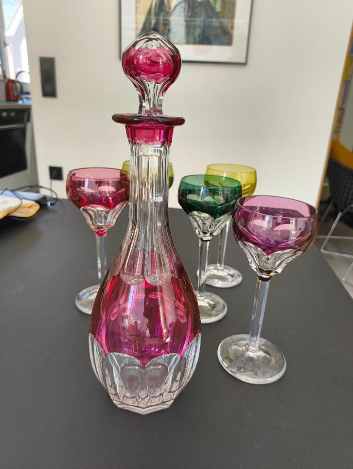 kristallen Val-Saint-Lambert wijnset, Antiek en Kunst, Antiek | Glaswerk en Kristal, Ophalen