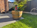 Eiken halve wijnvat, Tuin en Terras, Bloembakken en Plantenbakken, Ophalen, Zo goed als nieuw, Rond, Tuin