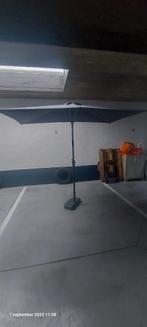 Balkon parasol rechthoekig 2,5 x 1,5 meter met voet, Ophalen, Gebruikt, Stokparasol, Kantelbaar