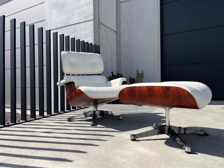 Vitra Eames lounge chair met ottoman -  showroommodel, Huis en Inrichting, Fauteuils, Zo goed als nieuw, Leer, Metaal, Ophalen of Verzenden