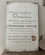 Spreukbord: Huisregels bij Opa & Oma, Ophalen, Zo goed als nieuw