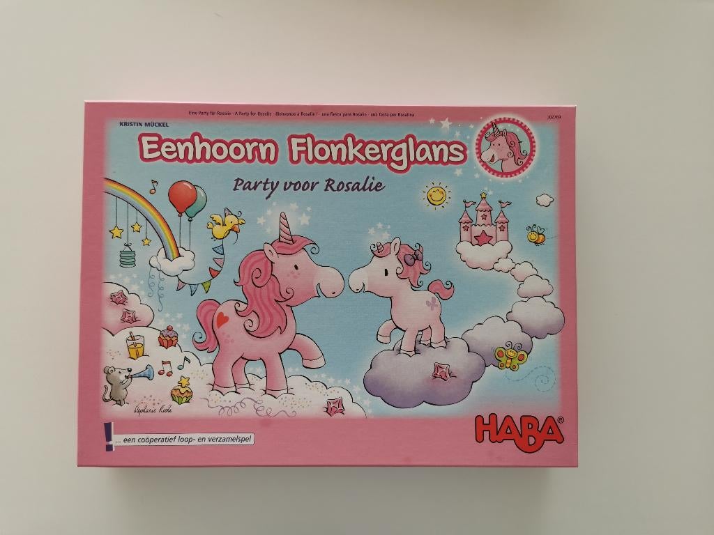 Gezelschapsspel Eenhoorn Flonkerglans van Habba, Drie of vier spelers, Ophalen, Zo goed als nieuw, HABA