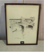 Prachtige Pentekening 'Firenze - Ponte Vecchio' - gesign, Antiek en Kunst, Kunst | Tekeningen en Fotografie, Ophalen of Verzenden