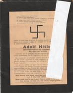 ADOLF HITLER ROUWBRIEF, Verzamelen, Bidprentjes en Rouwkaarten, Ophalen of Verzenden, Rouwkaart