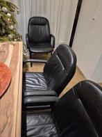 Lederen eetkamerstoelen, Huis en Inrichting, Stoelen, Ophalen, Gebruikt, Zwart, Vijf, Zes of meer stoelen