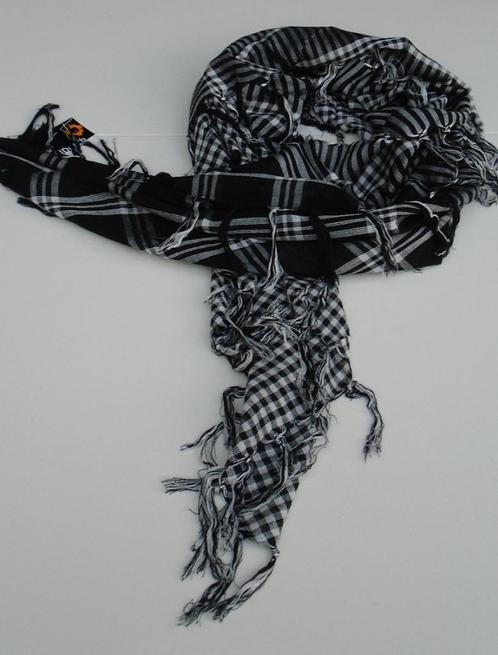 SJAAL GEBLOKT ZWART WIT 90X90 CM NIEUW, Kleding | Dames, Mutsen, Sjaals en Handschoenen, Nieuw, Sjaal, Ophalen of Verzenden