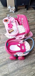 BabyNurse smoby met kinderwagen, stoel en accessoires, Kinderen en Baby's, Speelgoed | Poppen, Overige typen, Gebruikt, Ophalen