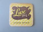 oud bierviltje Lux Pils Chasse Royale dubbelzijdig fabriek, Verzamelen, Verzenden, Zo goed als nieuw, Viltje(s), Overige merken