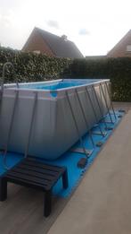 Intex zwembad 2mx4mx1.22m met zandfilter, warmtepomp, zeilen, Tuin en Terras, Zwembaden, 200 tot 300 cm, Zo goed als nieuw, Rechthoekig