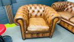 1pl Chesterfield London  met hoogwaardige Feather zitting, Huis en Inrichting, Fauteuils, Ophalen of Verzenden, Gebruikt, Leer