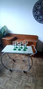 Glazen met groene voet (Luminarc France), Antiek en Kunst, Ophalen