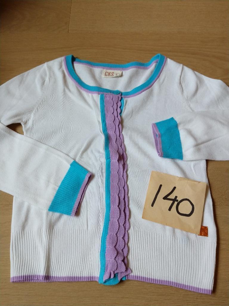 CKS gilet wit met paars/turquoise maat 140, Enfants & Bébés, Vêtements enfant | Taille 140, Enlèvement ou Envoi, Pull ou Veste