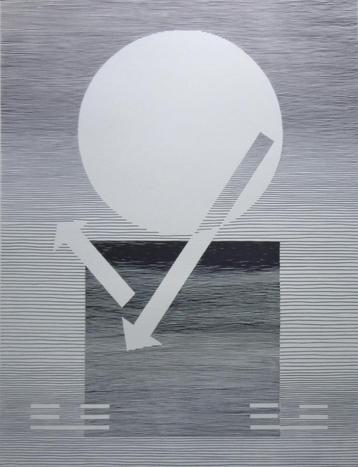 MICHEL SEUPHOR / LIJNENSPEL-GEOMETRIE / ZW-W LITHO 75x55cm