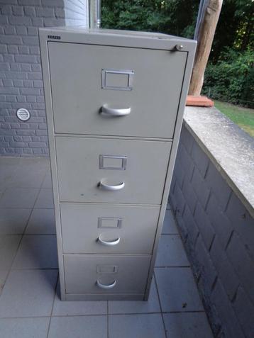 Originele metalen achiefkast met 4 laden, merk GISPEN beschikbaar voor biedingen
