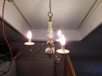 Vintage kroonluchter met 3 armen inclusief lampen, Ophalen of Verzenden, Zo goed als nieuw, Overige materialen, Retro