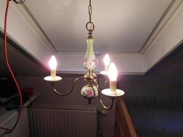 Vintage kroonluchter met 3 armen inclusief lampen beschikbaar voor biedingen
