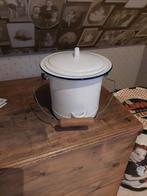 Prachtige vintage plaspot in emaille, Ophalen of Verzenden
