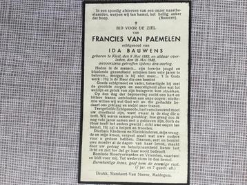 Oorlogsslachtoffer Van Paemelen Maldegem- Kleit +1940 WOII beschikbaar voor biedingen