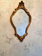 Vergulde houten vintage spiegel, Antiek en Kunst, Ophalen, Overige vormen, Minder dan 50 cm, Minder dan 100 cm