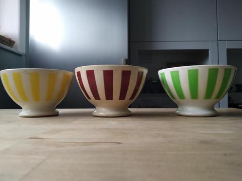 3 gestreepte kommen Boch, Antiek en Kunst, Antiek | Keramiek en Aardewerk, Ophalen of Verzenden