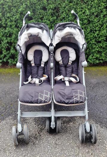 Maclaren Twin Techno Dubbele Kinderwagen – Zwart, Kinderen en Baby's, Ophalen, Gebruikt, Combiwagen, Overige merken