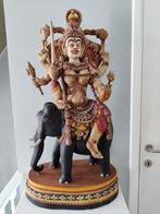 Durga op een olifant - houten snijwerk, Antiek en Kunst, Ophalen