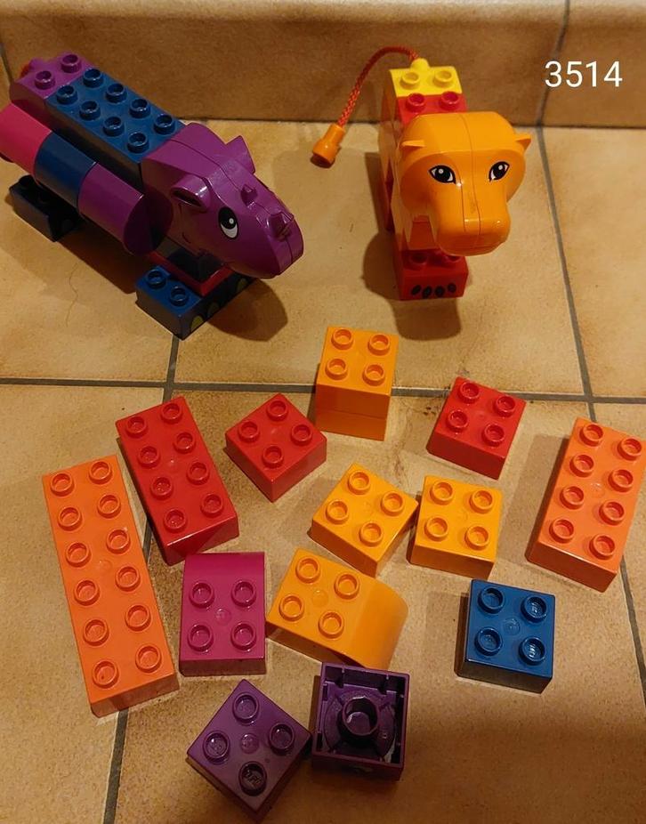 Lego duplo: Leeuw en nijlpaard set nr 3514 uit 2003, Kinderen en Baby's, Speelgoed | Duplo en Lego, Zo goed als nieuw, Duplo, Ophalen of Verzenden