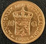 Gouden tientje wilhelmina 1933 met certificaat van echtheid, Monnaie en vrac, Autres valeurs, Or, Reine Wilhelmine
