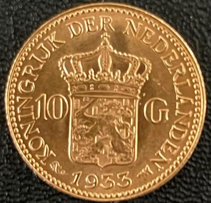 Gouden tientje wilhelmina 1933 met certificaat van echtheid, Postzegels en Munten, Munten | Nederland, Losse munt, Overige waardes