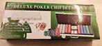 Poker Delux set 500 chips NIEUWE kaarten in aluminium hoesje, Hobby en Vrije tijd, Ophalen, Gebruikt