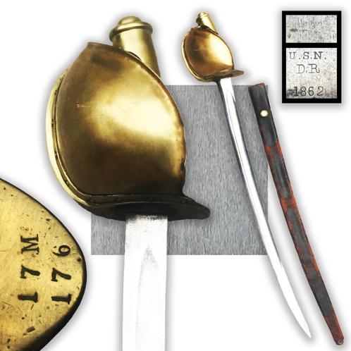UITERST ZELDZAAM U.S. D.R.1862 NAVAL CUTLASS Collision Sword, Verzamelen, Militaria | Algemeen, Marine, Zwaard of Sabel, Verzenden