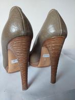 940B* Casadei - vintage escarpins taupe cuir high heels (38), Escarpins, Porté, Casadei, Autres couleurs