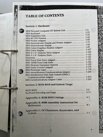IBM PC XT volledige technische manual van old timer computer beschikbaar voor biedingen