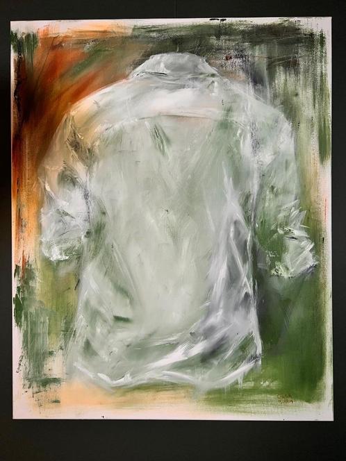 Schilderij ‘Schilderij On the road 2’ groen/wit - hemd - Oli, Antiek en Kunst, Kunst | Schilderijen | Modern, Ophalen