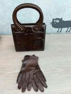 Vintage slangen lederen handtas, Ophalen of Verzenden, Handtas